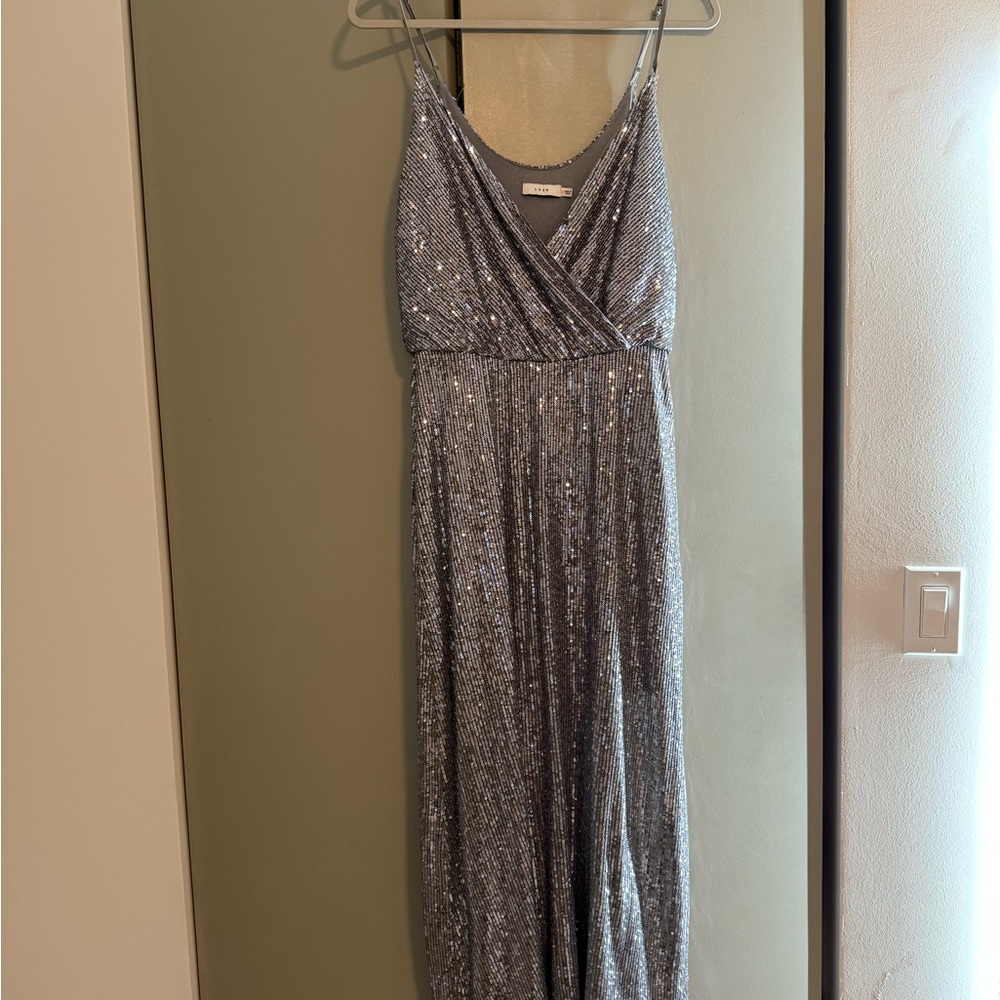 Silver Sequin Maxi Dress